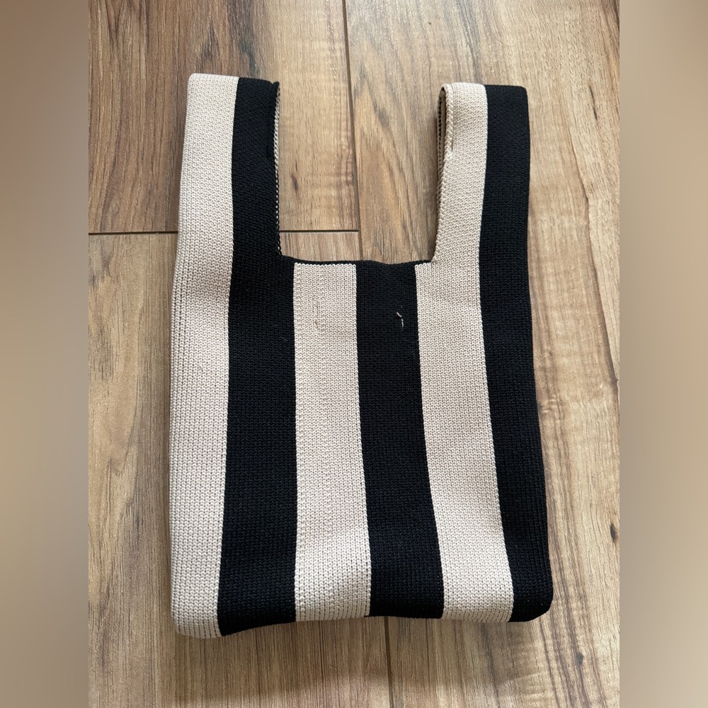 H&M striped woven bag